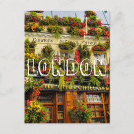 Cartão Postal Londres Inglaterra Grã-Bretanha Churchill Arms