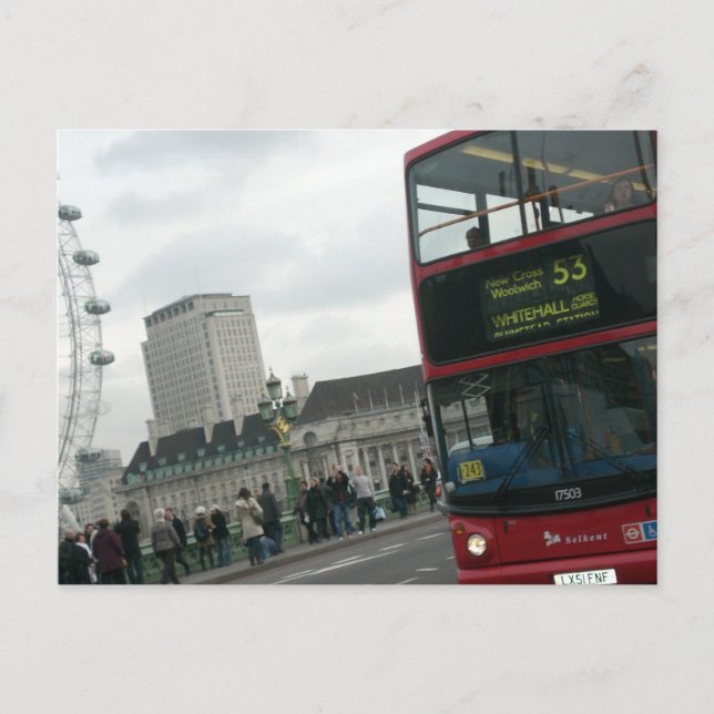 Cartão Postal Londres Red Bus (Frente)