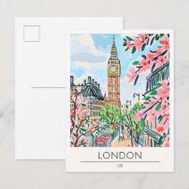 Cartão Postal Londres Reino Unido Arte Ilustração Viagem