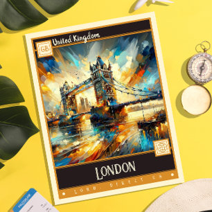 Cartão Postal Londres, Reino Unido   Vintage Painting
