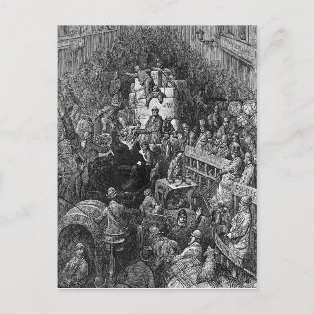 Cartão Postal Londres Vitoriana - Um tráfego urbano (Frente)