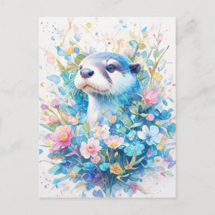 Cartão Postal Londrina Arisco Azul Majestoso em Prado Floral de 