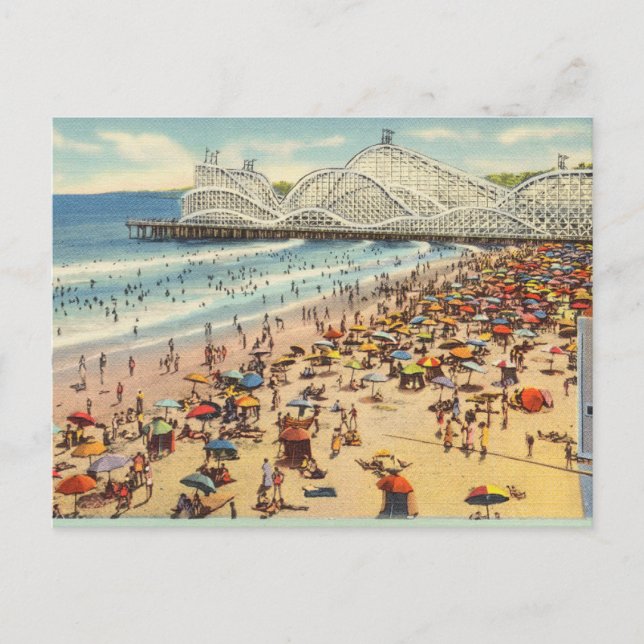 Cartão Postal Long Beach Califórnia Antiga (Frente)