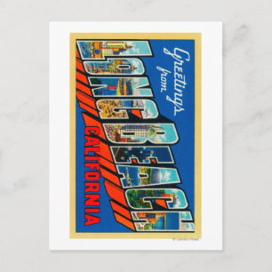 Cartão Postal Long Beach, Califórnia - Cenas com Letras Grandes