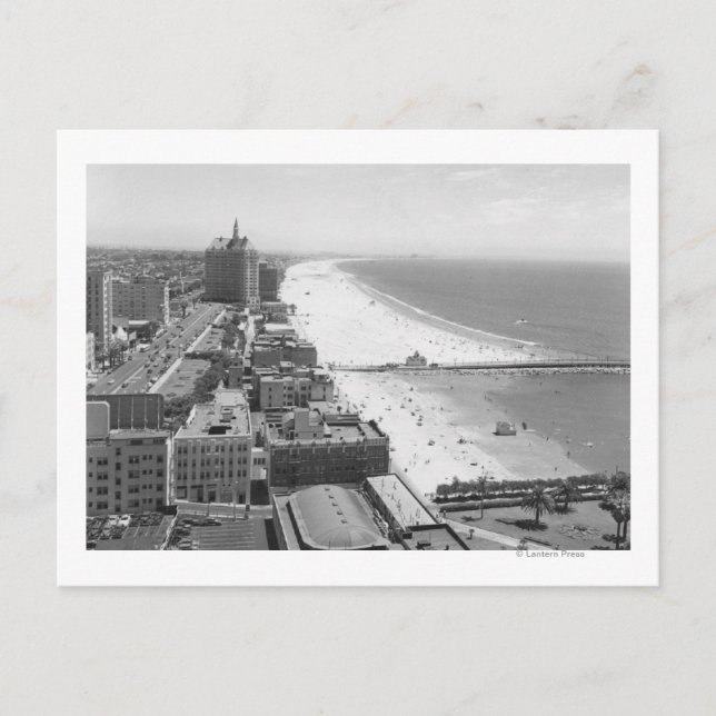 Cartão Postal Long Beach, California Coastline and Beach (Frente)