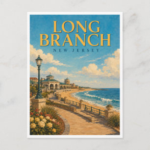 Cartão Postal Long Branch New Jersey Promenade GeoSaga
