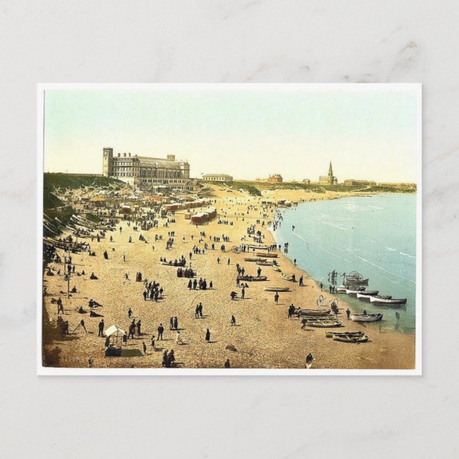 Cartão Postal Long Sands, Tynemouth, Inglaterra magnificamente P (Frente)