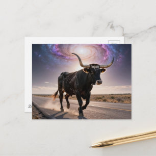Cartão Postal Longhorn do Texas na Estrada