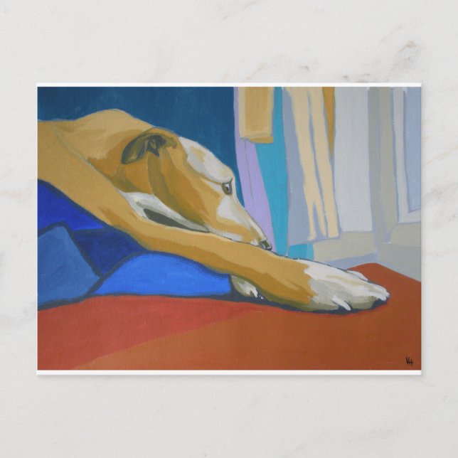 Cartão Postal 'Longo Silencioso' - Lurcher Amarelo (Frente)