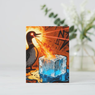 Cartão Postal Loon MN furioso respirando fogo derretendo gelo