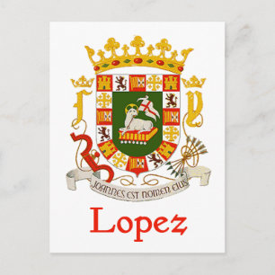 Cartão Postal Lopez Shield of Puerto Rico
