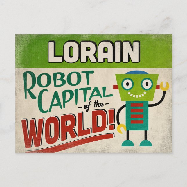 Cartão Postal Lorain Ohio Robot - Engraçado Vintage (Frente)