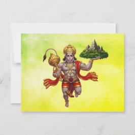 Cartão Postal Lord Hanuman Voando Levantando Montanha
