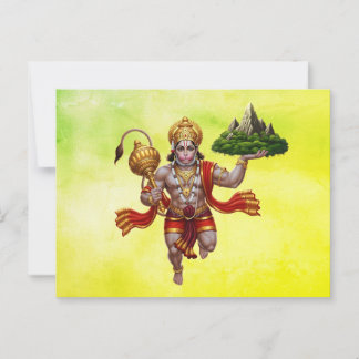 Cartão Postal Lord Hanuman Voando Levantando Montanha