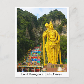 Cartão Postal Lorde Murugan no Batu Caves 2 e escadas