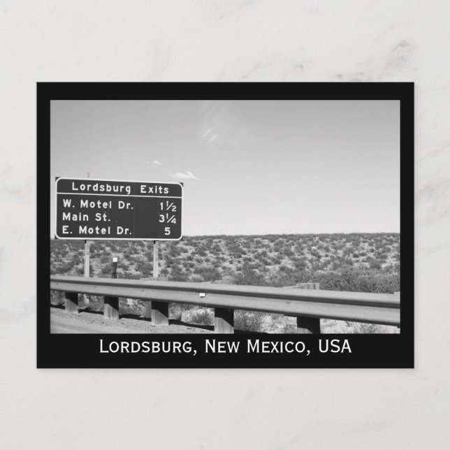 Cartão Postal Lordsburg Novo México - Foto Preta e Branca (Frente)