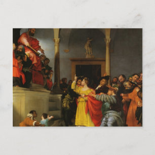 Cartão Postal Lorenzo Lotto- Ruas, Lucia diante dos juízes