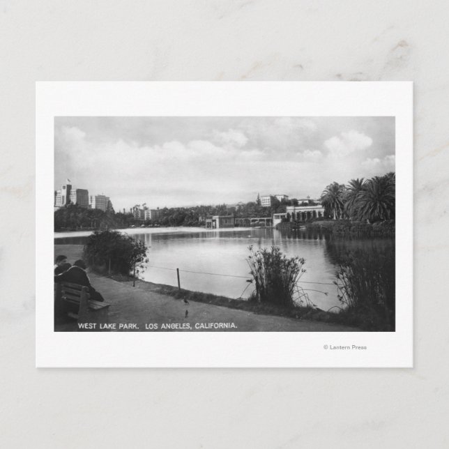 Cartão Postal Los Angeles, CA West Lake Park City View (Frente)