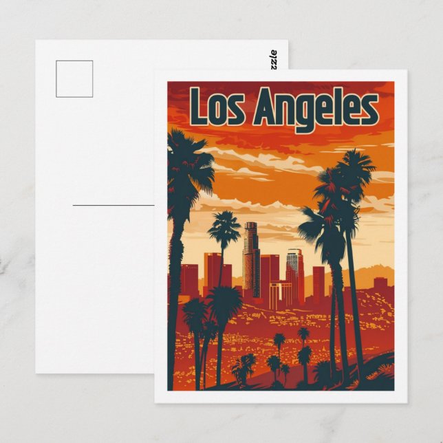 Cartão Postal Los Angeles Califórnia Antigo Local de Viagem Famo (Frente/Verso)