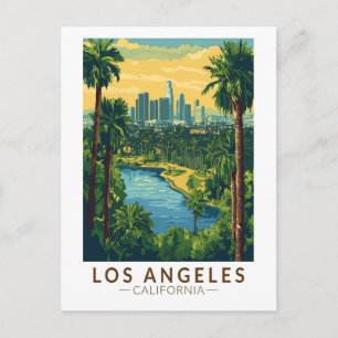 Cartão Postal Los Angeles Califórnia Viagem Arte Vintage