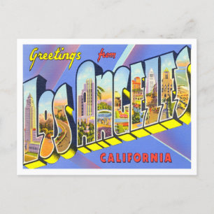 Cartão Postal Los Angeles, California Vintage Big Letters