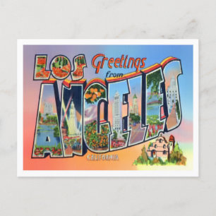 Cartão Postal Los Angeles, California Vintage Big Letters