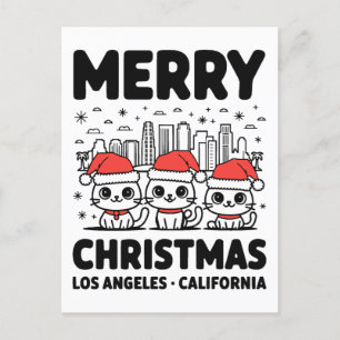 Cartão Postal Los Angeles City California Felry Natal EUA