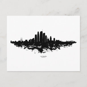 Cartão Postal Los Angeles City Skyline Watercolor