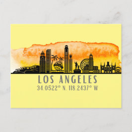 Cartão Postal Los Angeles Skyline Latitude e Longitude