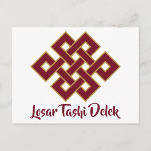 Cartão Postal Losar Tashi Delek Feliz Ano Novo Nó Sem Fim