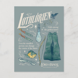 Cartão Postal LOTHLORIEN™ Colagem Gráfica em Aquarela