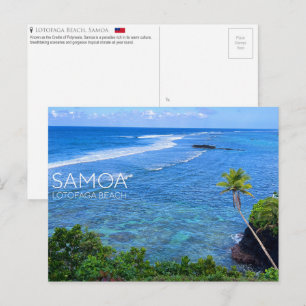 Cartão Postal Lotofaga Beach, Samoa Cartão-postal