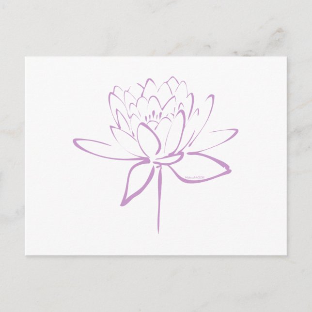 Cartão Postal Lotus Calliographic (Lavanda) (Frente)