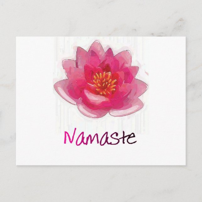 Cartão Postal Lotus Flower "Namaste" Yoga Gifts (Frente)