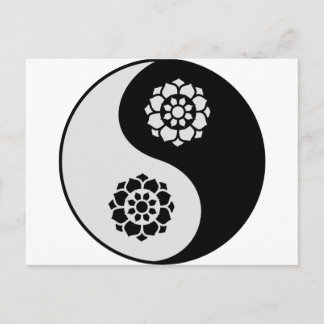 Cartão Postal Lotus Flower Yin Yang