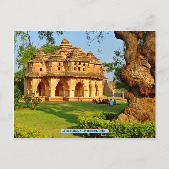 Cartão Postal Lotus Mahal, Vijayanagara, Índia (Frente)