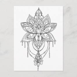 Cartão Postal Lotus Mandala Colore Sua