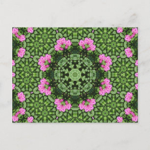 Cartão Postal Lotus Mandala, cor-de-rosa, em camadas