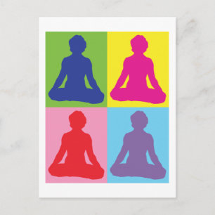 Cartão Postal Lotus Multicolor Pose Yoga