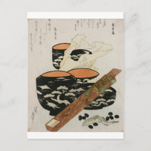 Cartão Postal Louça Japonesa e Peixe circa 1800s