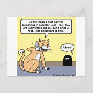 Cartão Postal Louças para Jantar Gato & Rato Presentes e Camiset