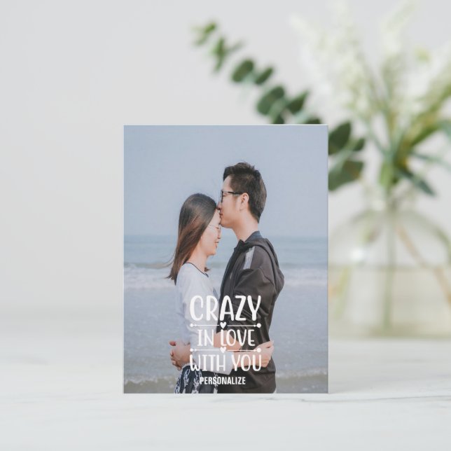 Cartão Postal Louco Apaixonado Por Você Cartão-Postal (Em pé/Frente)