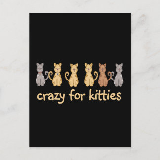 Cartão Postal Louco para Camisetas e presentes de Gatinho