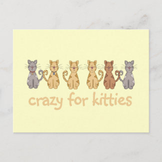 Cartão Postal Louco para Camisetas e presentes de Gatinho