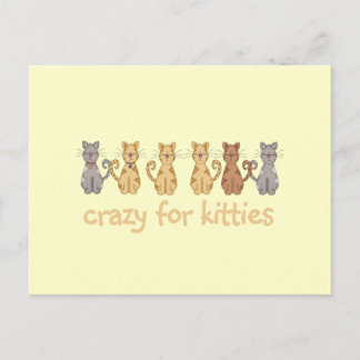 Cartão Postal Louco para o camiseta e os presentes dos gatinhos
