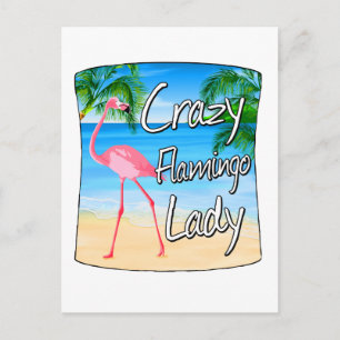 Cartão Postal Loucura Flamingo Lady