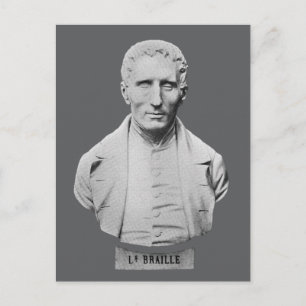Cartão Postal Louis Braille Retrait Bust