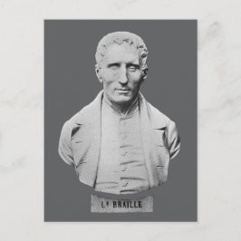 Cartão Postal Louis Braille Retrait Bust