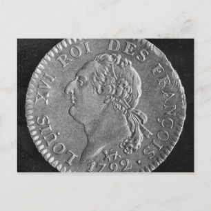 Cartão Postal Louis d'or representando Luís XVI, 1792