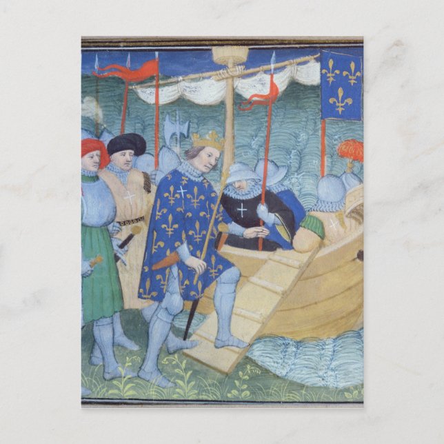 Cartão Postal Louis embarcando para as Cruzadas (Frente)